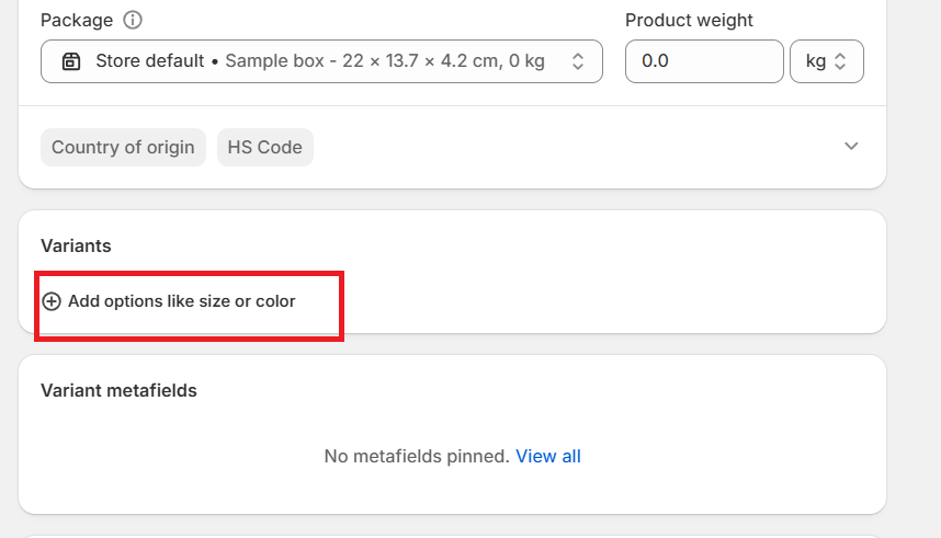 variants in shopify