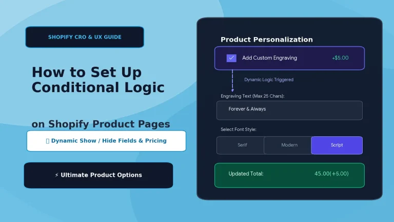 How to Set Up Conditional Logic on Shopify Product Pages (ShowHide Fields)