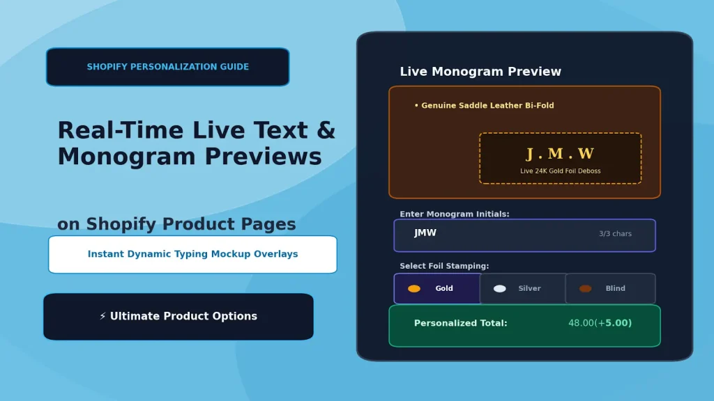 How to Add Real-Time Live Text & Monogram Previews on Shopify Product Pages