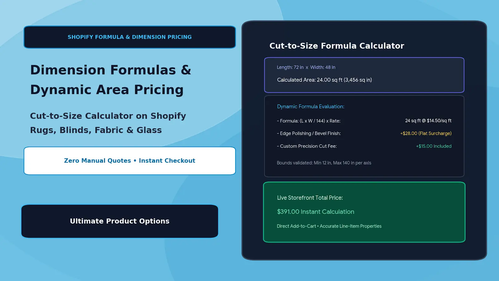Dimension Formulas & Dynamic Square-Footage Pricing