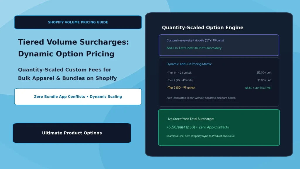 Tiered Volume Surcharges Dynamic Add-On Pricing for Bundles and Bulk Apparel
