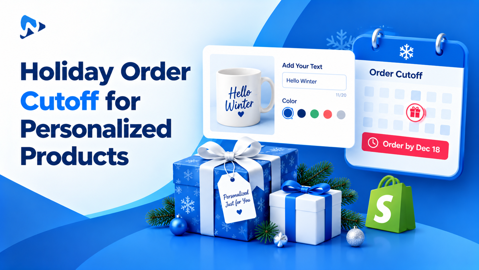 Holiday order-by date message next to an engraving field on a Shopify product page