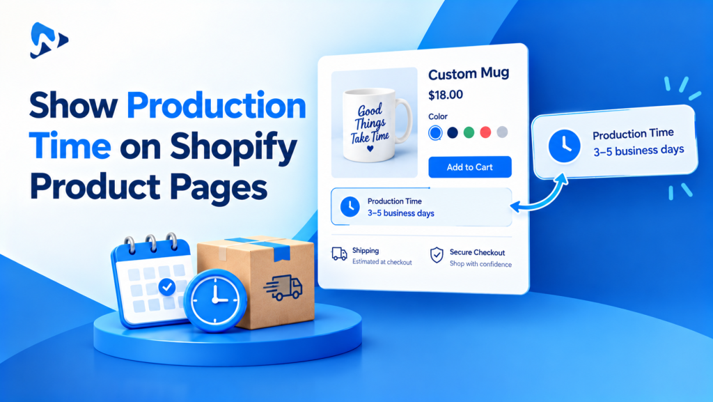 Made-to-order production time message above the Add to cart button on a Shopify product page